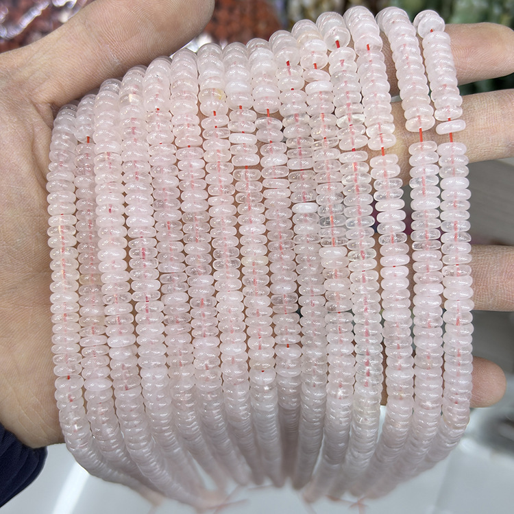 MYK4926-Natural Clear Quartz 2*6mm Smooth Abacus Spacer Beads