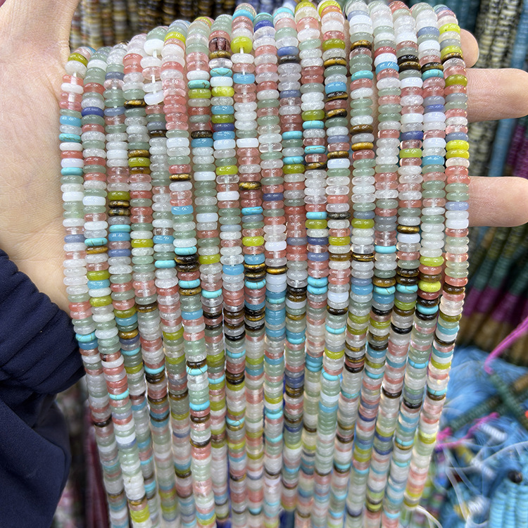 MYK4942-Natural Gemstone 04/2*6mm Abacus Smooth Spacer Beads