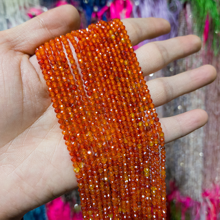 MYK4911-Natural Zircon Orange/Zircon Faceted Beads