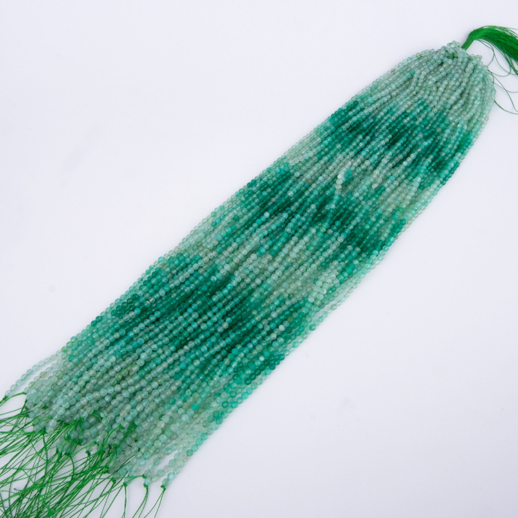 MYK4956-Natural Green Agate Gradient Faceted Beads