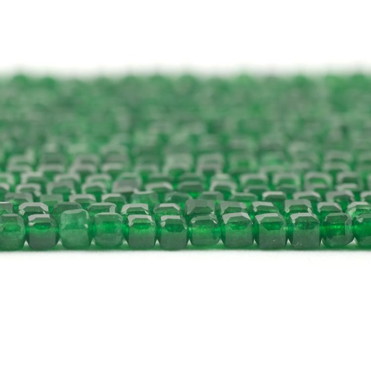 MYK4945-Natural Emerald Green Small Cube Bead