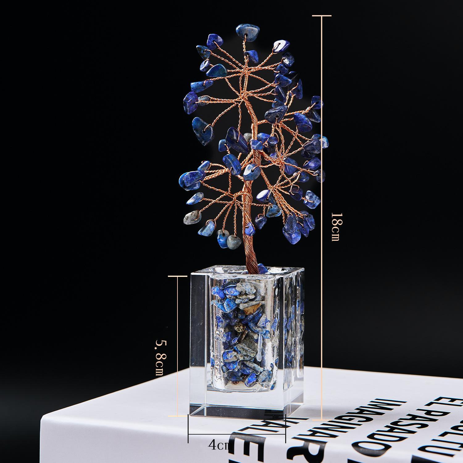 MYK4998-Natural Lapis Lazuli Pieces Money Tree Ornament