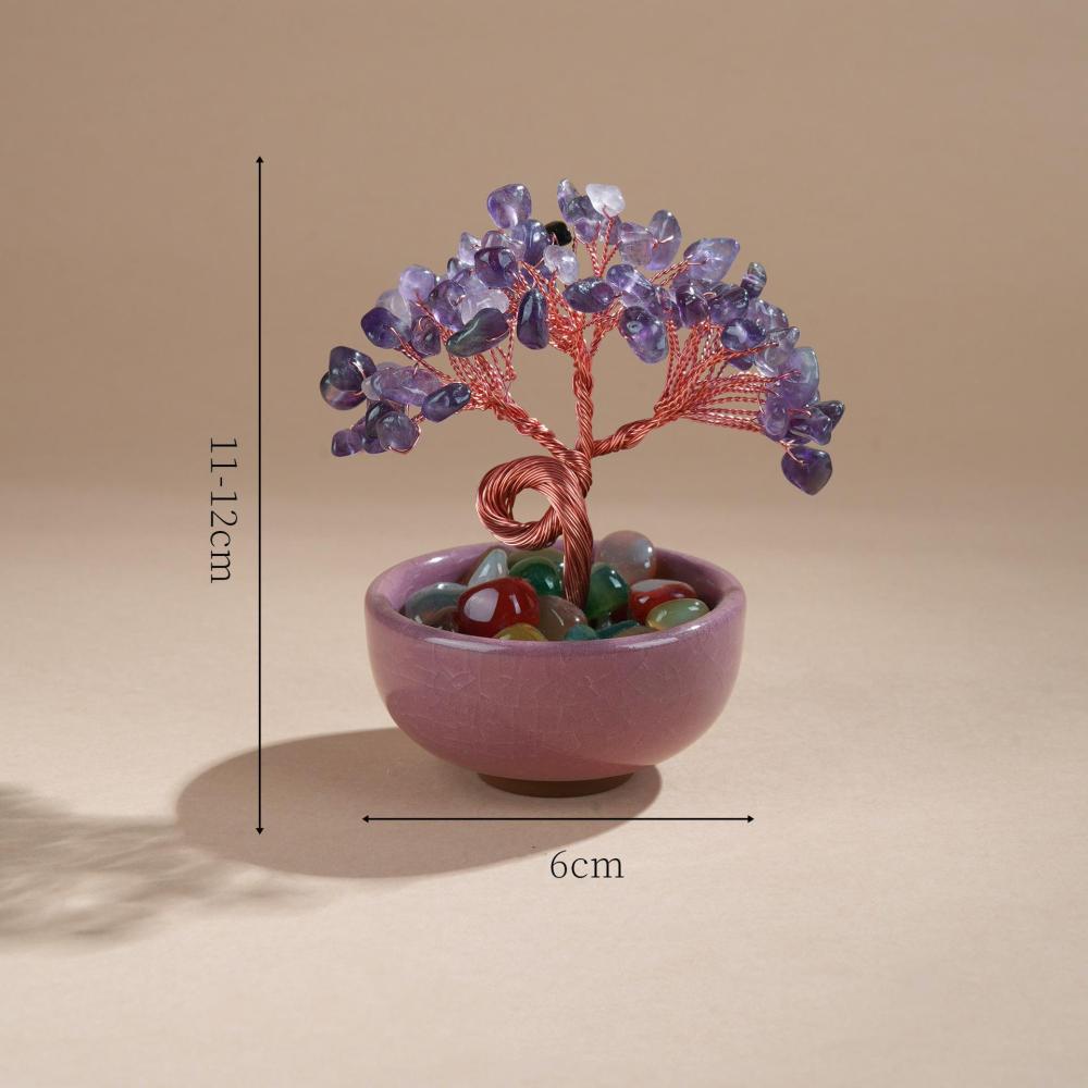 MYK5014-Natural Crystal Pebble Money Tree