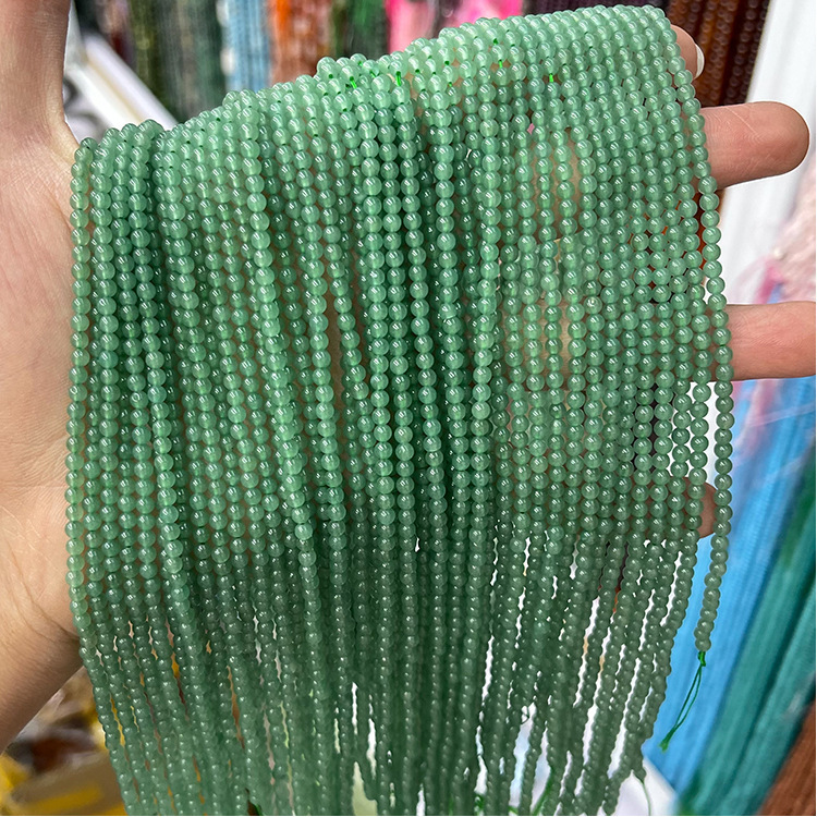 MYK5048-3mm Natural Green Aventurine A-Grain Bead