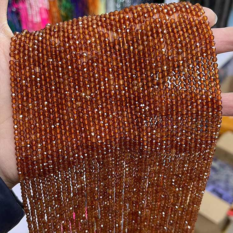 MYK5098-Natural Orange Garnet AAA/Faceted Beads