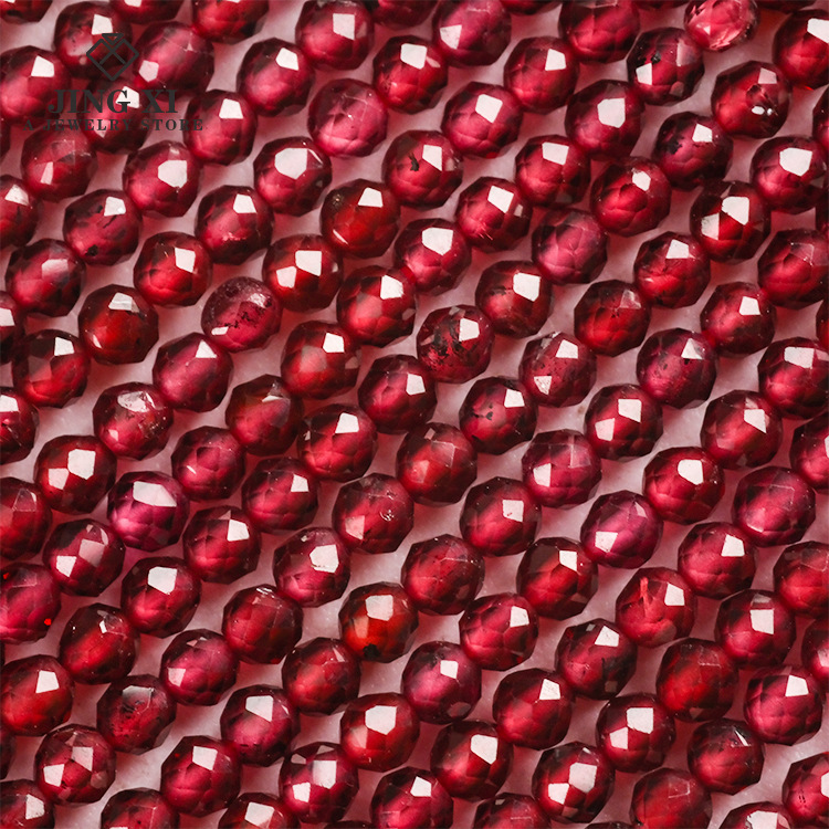 MYK5096-Natural wine-red garnet AAA/faceted beads