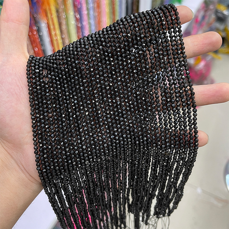MYK5097-Natural Obsidian Faceted Beads