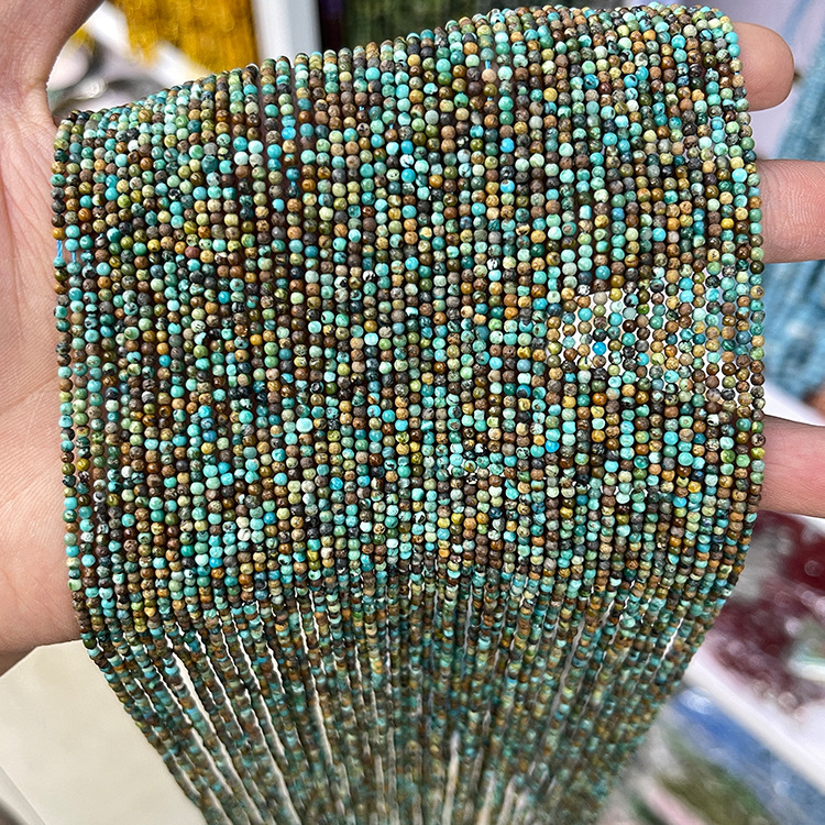 MYK5053-3mm Natural Hubei Turquoise Beads