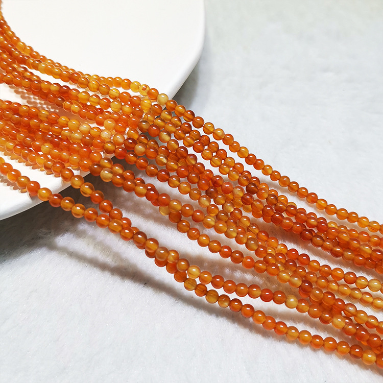 MYK5049-3mm Natural Red Agate Beads