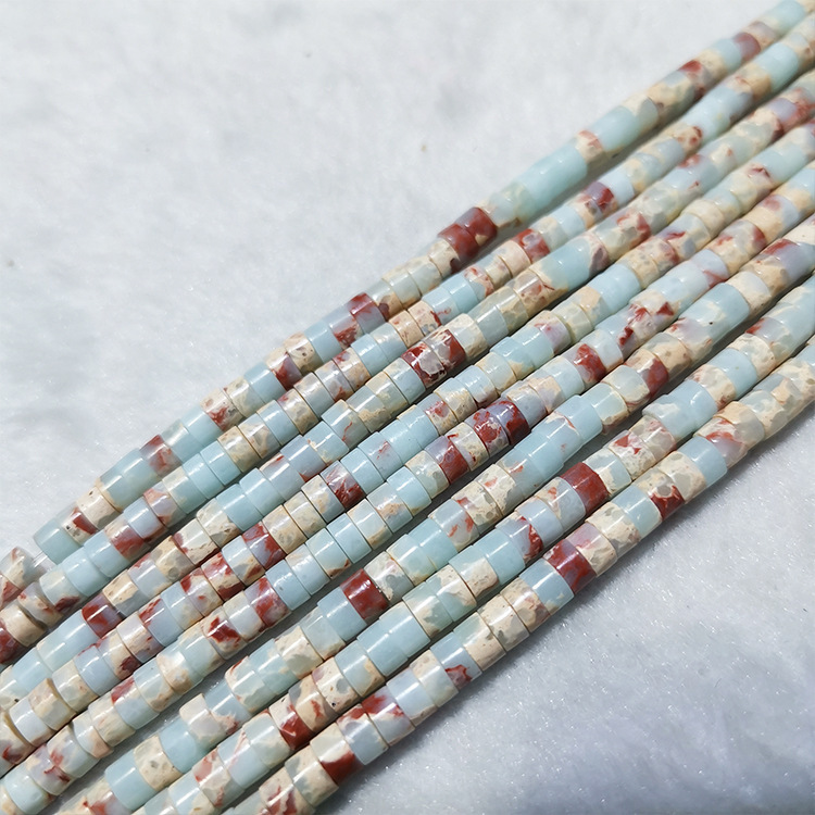 MYK5135-Natural Snakeskin Stone/Spacer Beads