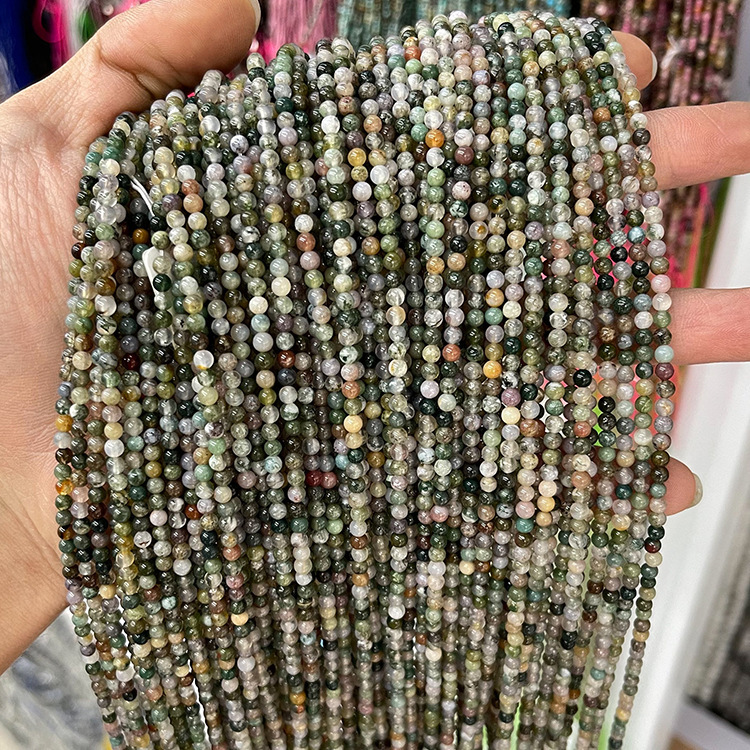 MYK5051- 3mm Natural Indian Agate Beads