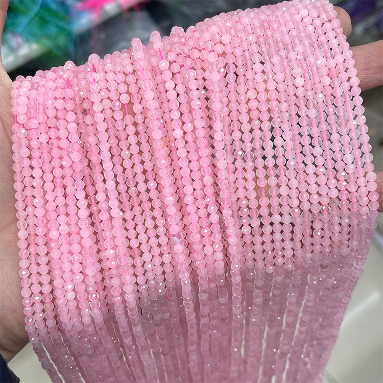 MYK5064-Natural Rose Quartz AA Faceted Beads
