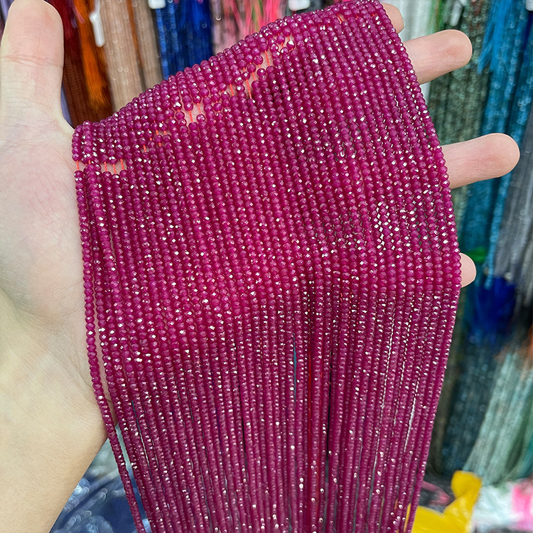MYK5117-Natural Ruby/Abacus Faceted Beads
