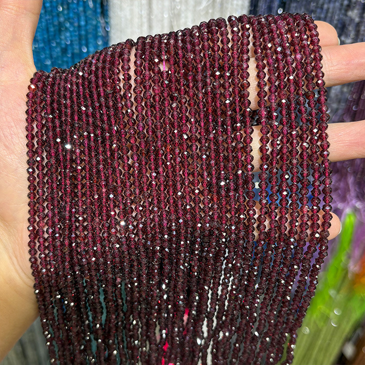 MYK5096-Natural wine-red garnet AAA/faceted beads