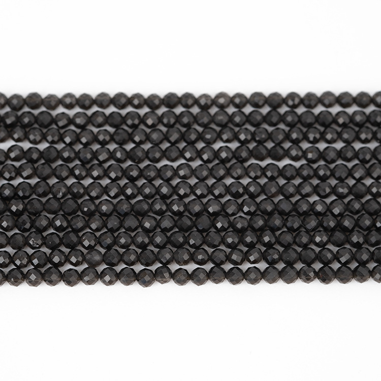 MYK5097-Natural Obsidian Faceted Beads