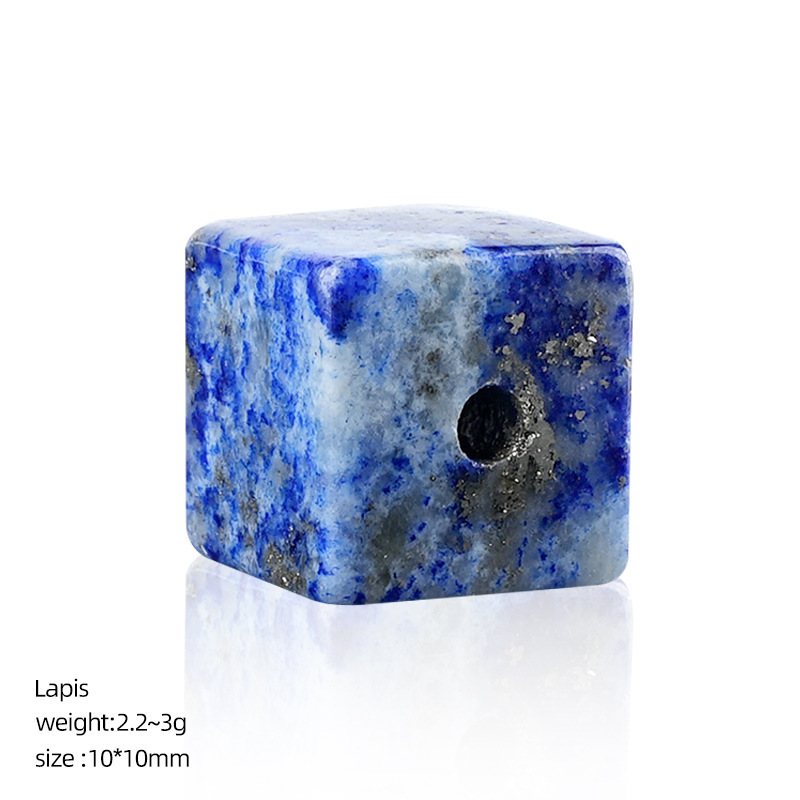 MYK5140-10*10mm Natural crystal cube with large hole bead