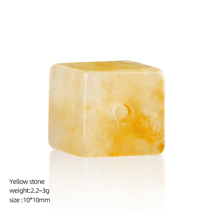 MYK5140-10*10mm Natural crystal cube with large hole bead