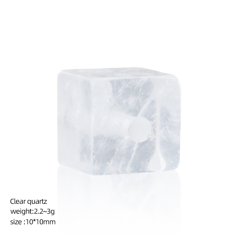 MYK5140-10*10mm Natural crystal cube with large hole bead