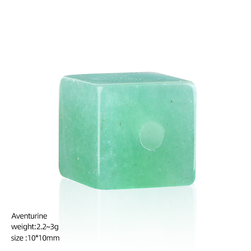 MYK5140-10*10mm Natural crystal cube with large hole bead