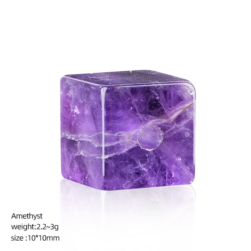 MYK5140-10*10mm Natural crystal cube with large hole bead