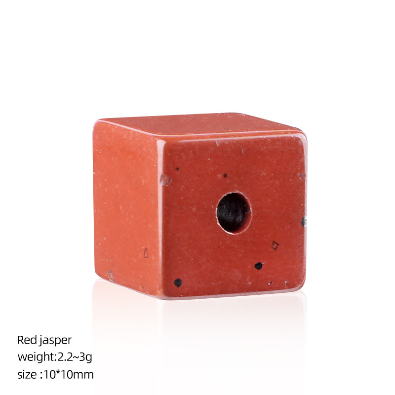 MYK5140-10*10mm Natural crystal cube with large hole bead