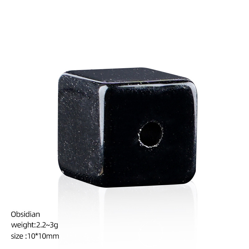 MYK5140-10*10mm Natural crystal cube with large hole bead