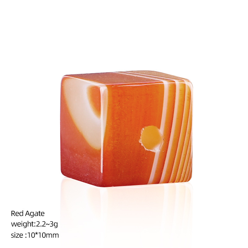 MYK5140-10*10mm Natural crystal cube with large hole bead