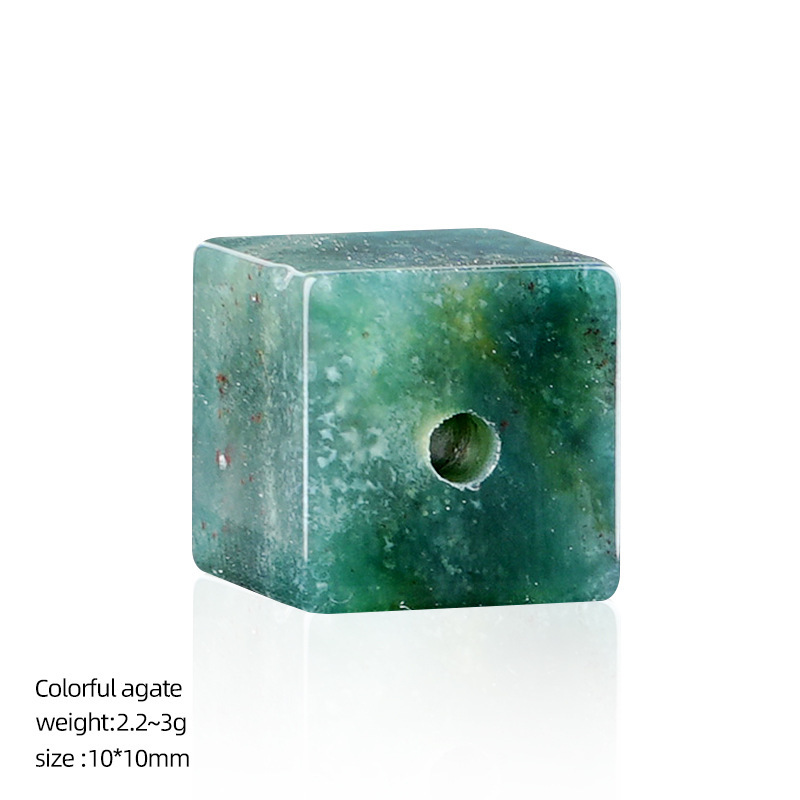 MYK5140-10*10mm Natural crystal cube with large hole bead