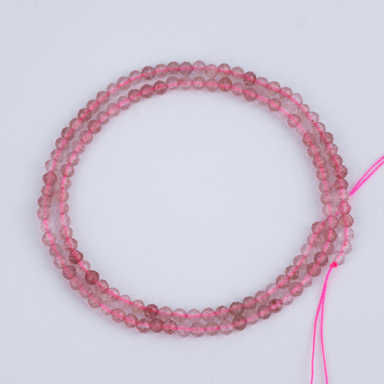 MYK5266-Natural Strawberry Quartz A/Faceted Beads
