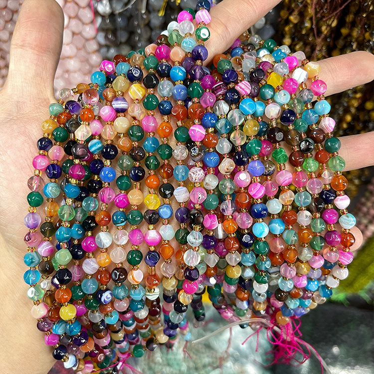 MYK5299-Natural Colored Agate/Magic Square Beads