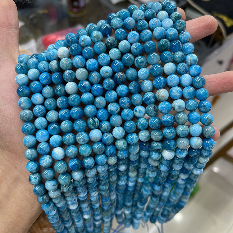 MYK5248-Natural Blue Phosphorescent Beads (AAA) / Round Beads
