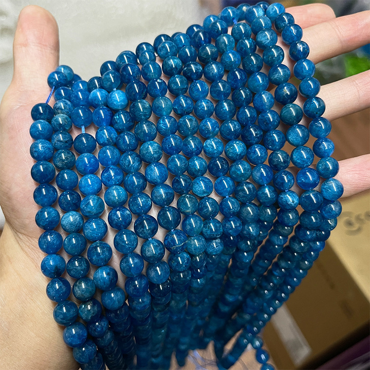 MYK5246-Natural Blue Phosphorescent AAAA/Round Beads