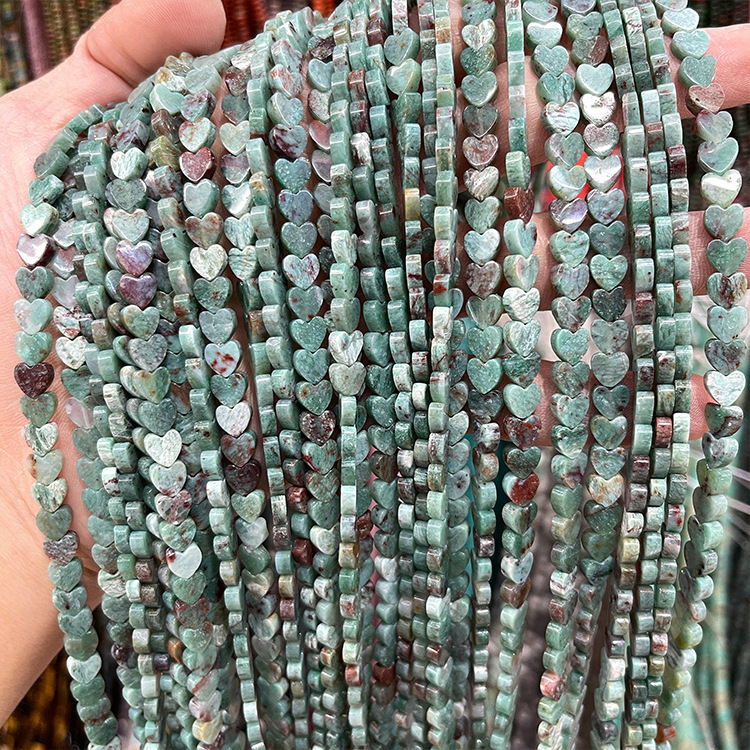 MYK5261-Natural Phoenix Turquoise/Heart-Shaped Flat Beads