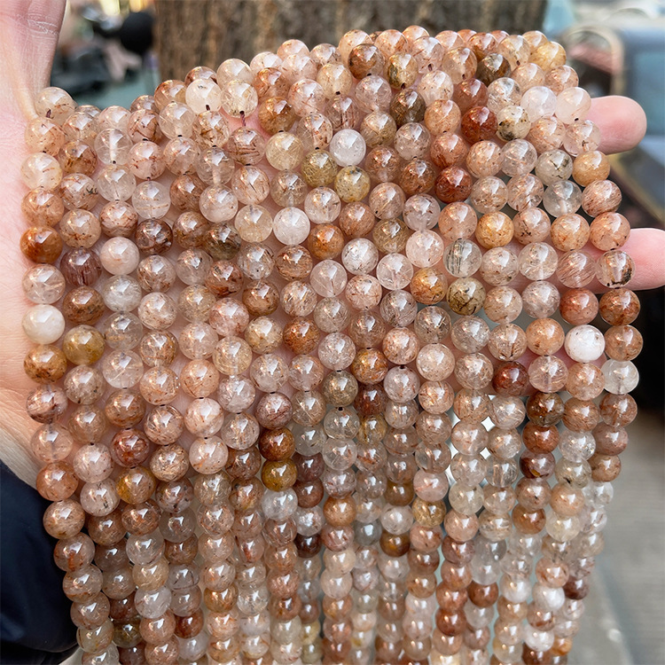 MYK5226-Natural Brazilian Rutilated Red Crystal Beads