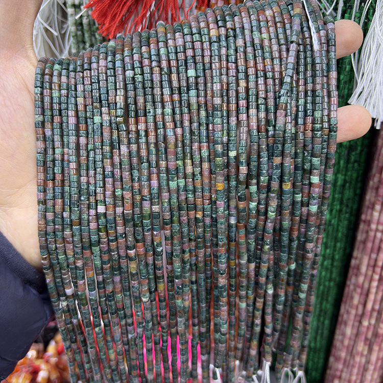 MYK5243-Natural Ocean Agate Spacer Slices, Straight-Cut Round Beads