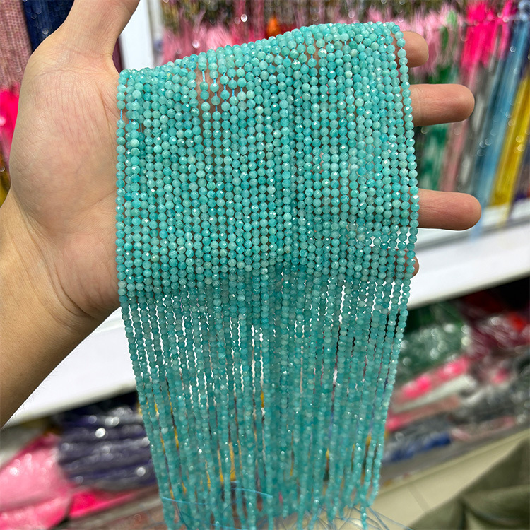 MYK5250-Natural Amazonite AAA/Faceted Beads