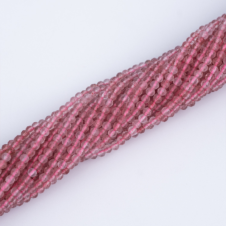 MYK5266-Natural Strawberry Quartz A/Faceted Beads