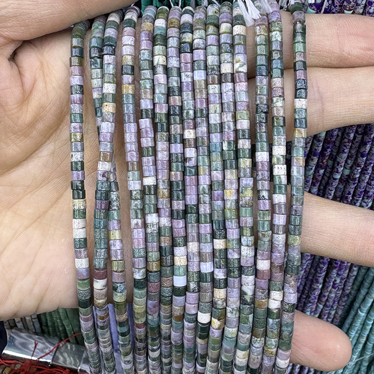 MYK5244-Natural Indian Agate Spacer Beads (Straight-cut Round/Flat)