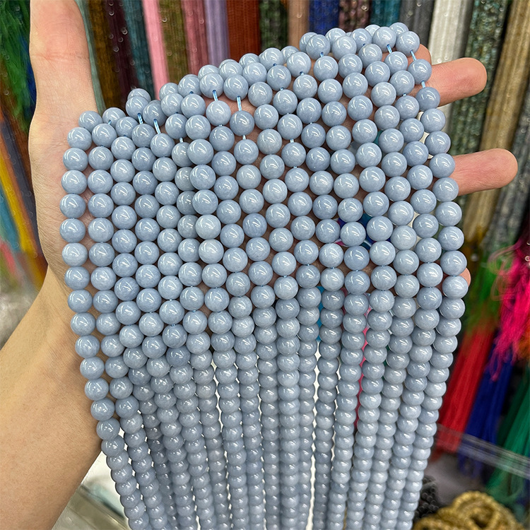 MYK5258-Natural Angel Stone AA/Round Beads