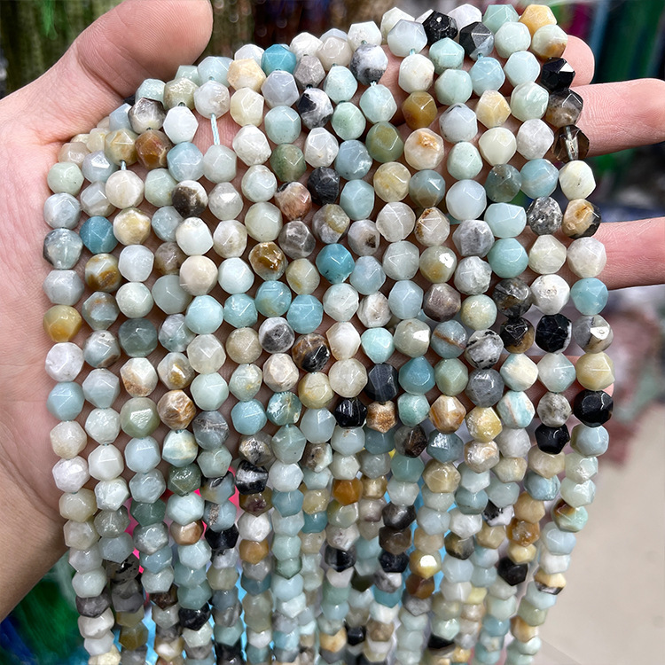 MYK5271-Natural Amazonite/Large Faceted Beads