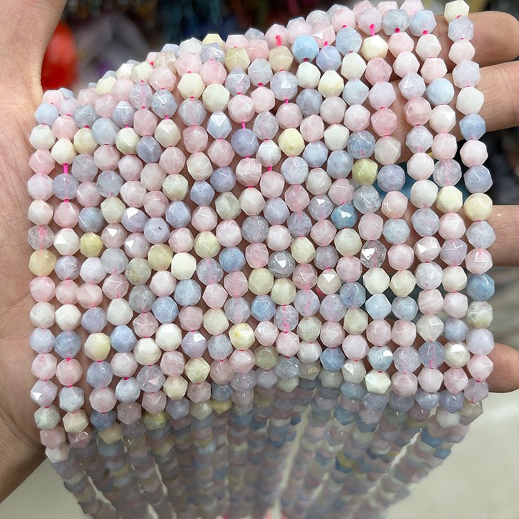 MYK5272-Natural Morganite/Large Faceted Beads