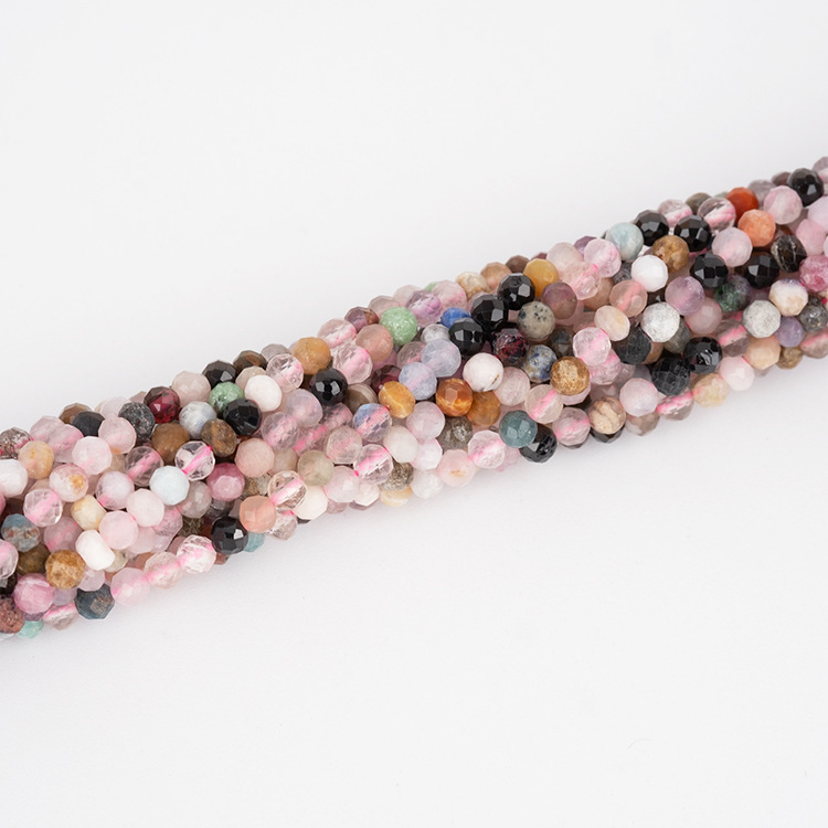 MYK5252-Faceted Beads Strung with Mixed Natural Stones