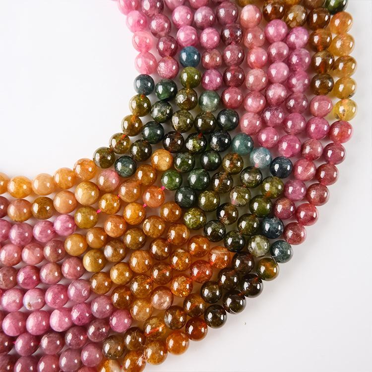 MYK5254-Natural Tourmaline A (Segmented) / Round Beads