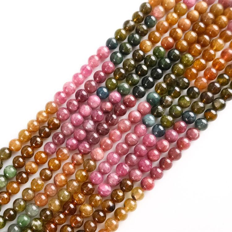 MYK5254-Natural Tourmaline A (Segmented) / Round Beads