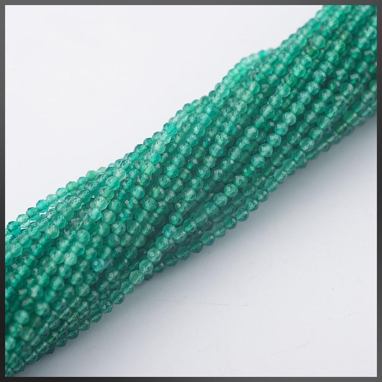 MYK5257-Natural Green Agate/Faceted Beads