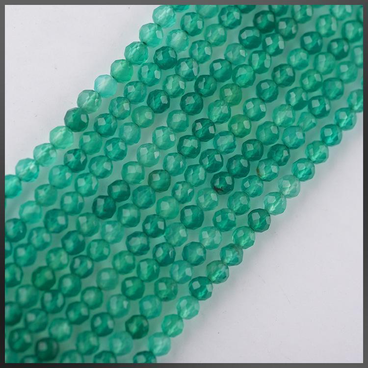 MYK5257-Natural Green Agate/Faceted Beads