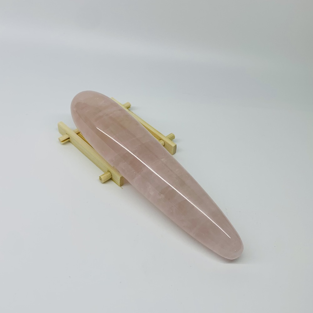 MYK5356-Natural Rose Quartz Vibrating Muscle/Vaginal Stick