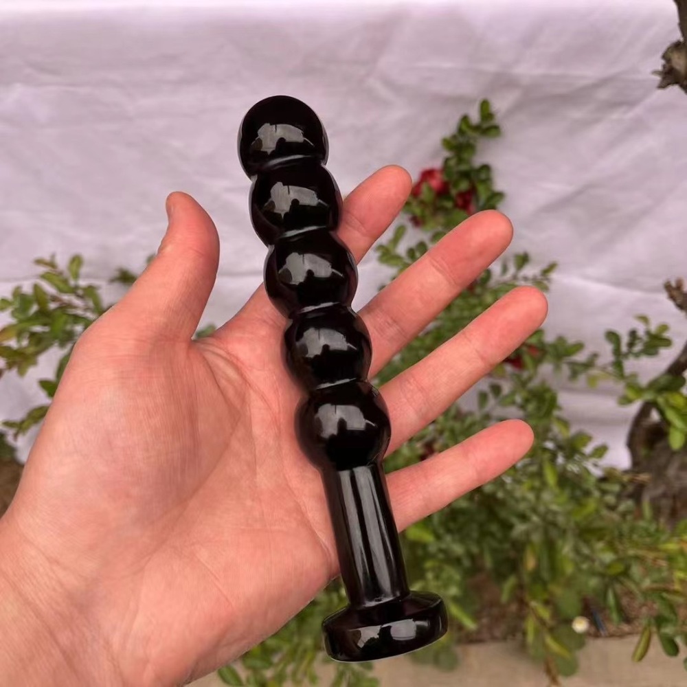 MYK5353-Natural Obsidian Vibrating Vaginal Stick