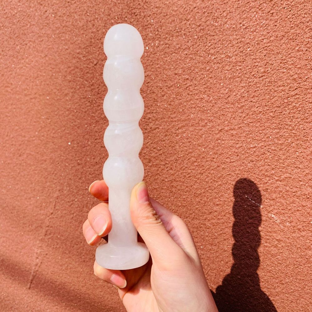 MYK5354-Natural Clear Quartz Vibrating Muscle/Vaginal Stick