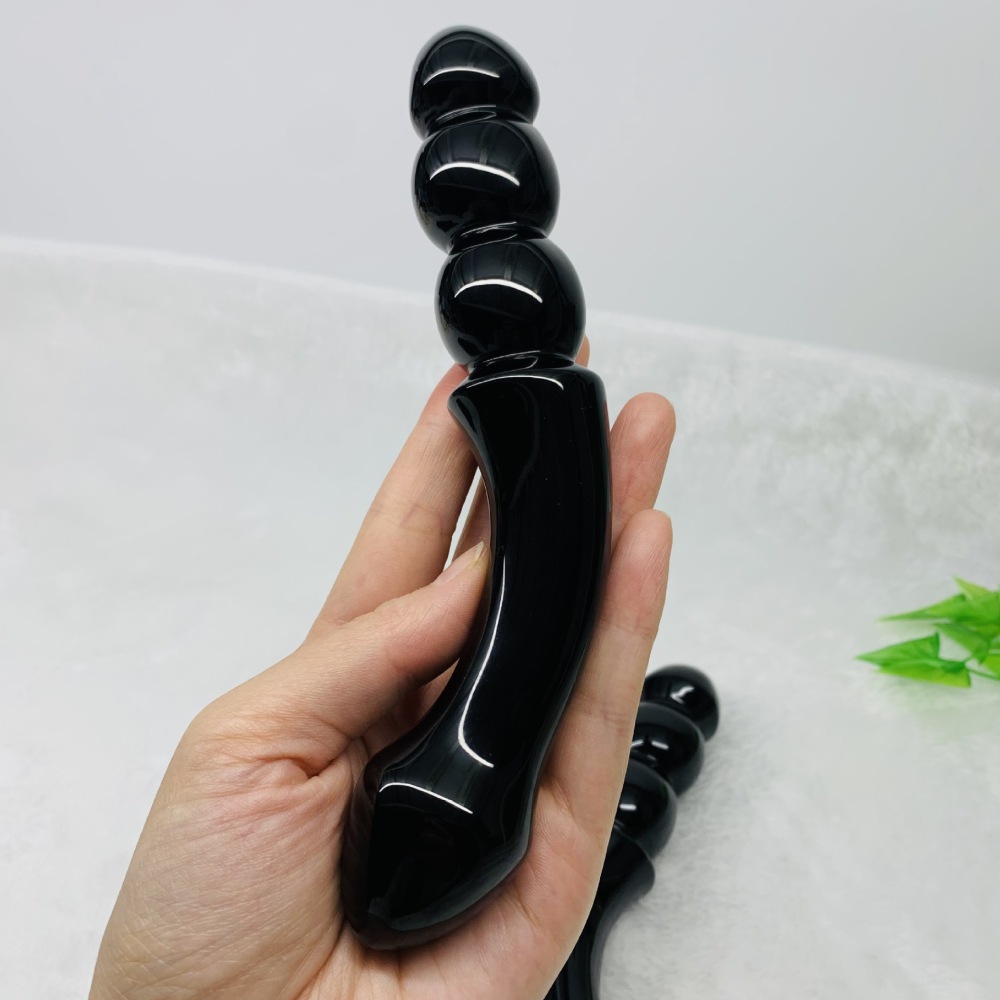 MYK5362-Natural Obsidian Vibrating Vaginal Stick